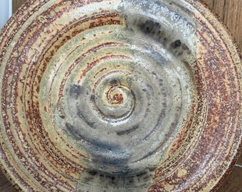 Plato pequeño MCM Studio Pottery Vintage Swirl Brown