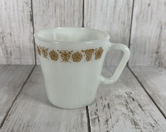 Vintage Pyrex Corning Butterfly Gold Coffee Cup Mug USA