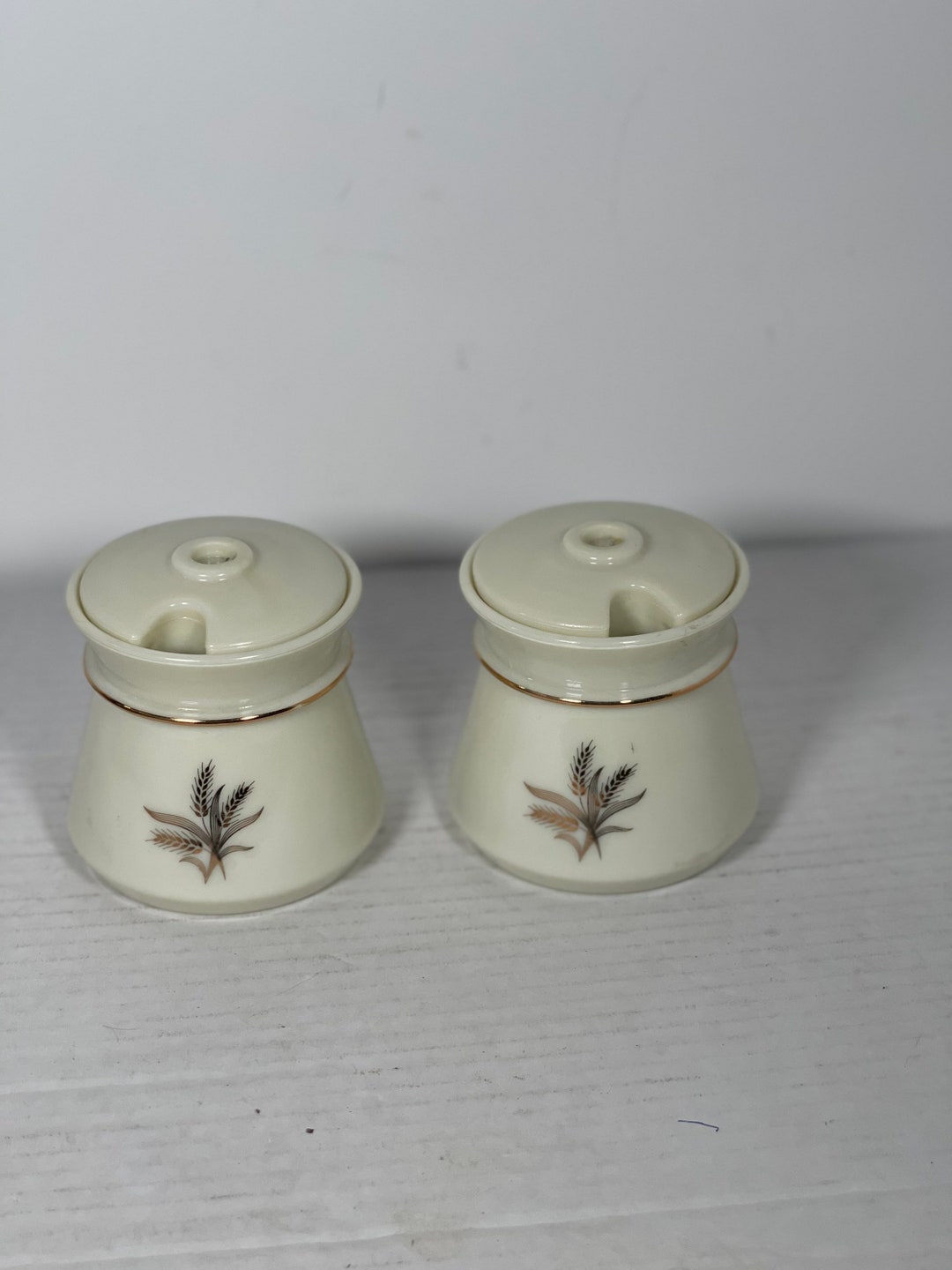 Vintage Wheaton Jelly/honey/jam Jar Gold Wheat Pattern Etsy