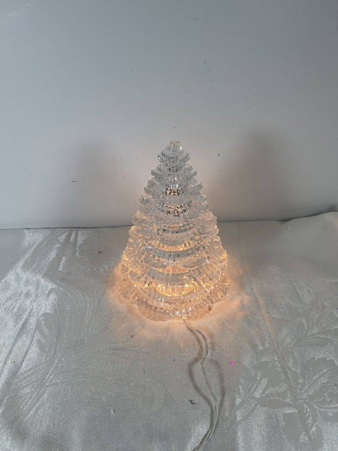 Small White Lighted Christmas Tree Christmas Village Style Etsy Canada