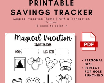 Magical Vacation Savings Tracker | Disney Theme (Printable PDF)