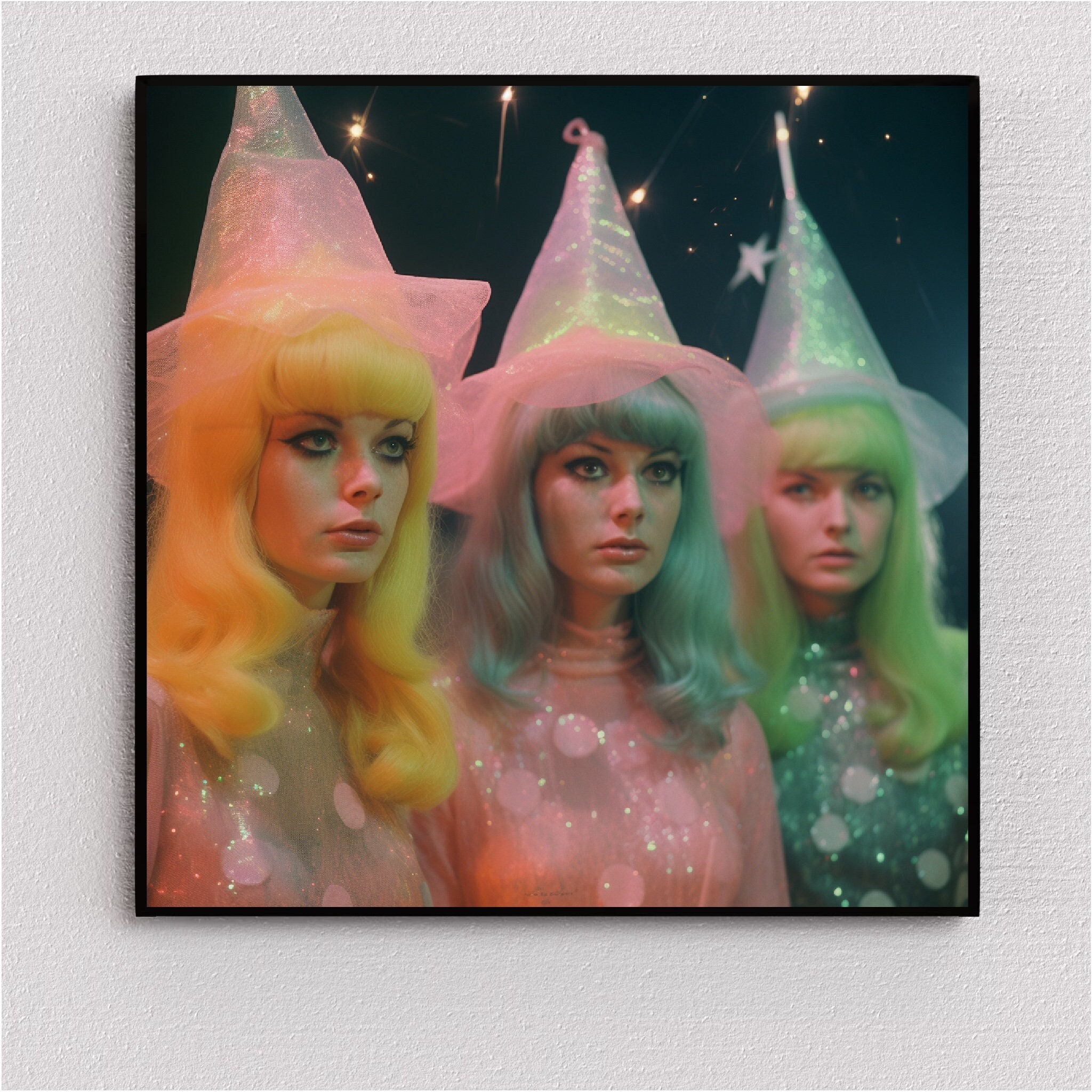 Enchanting Pastel Witches Trio Art Print Whimsical Wall Decor for Magic ...