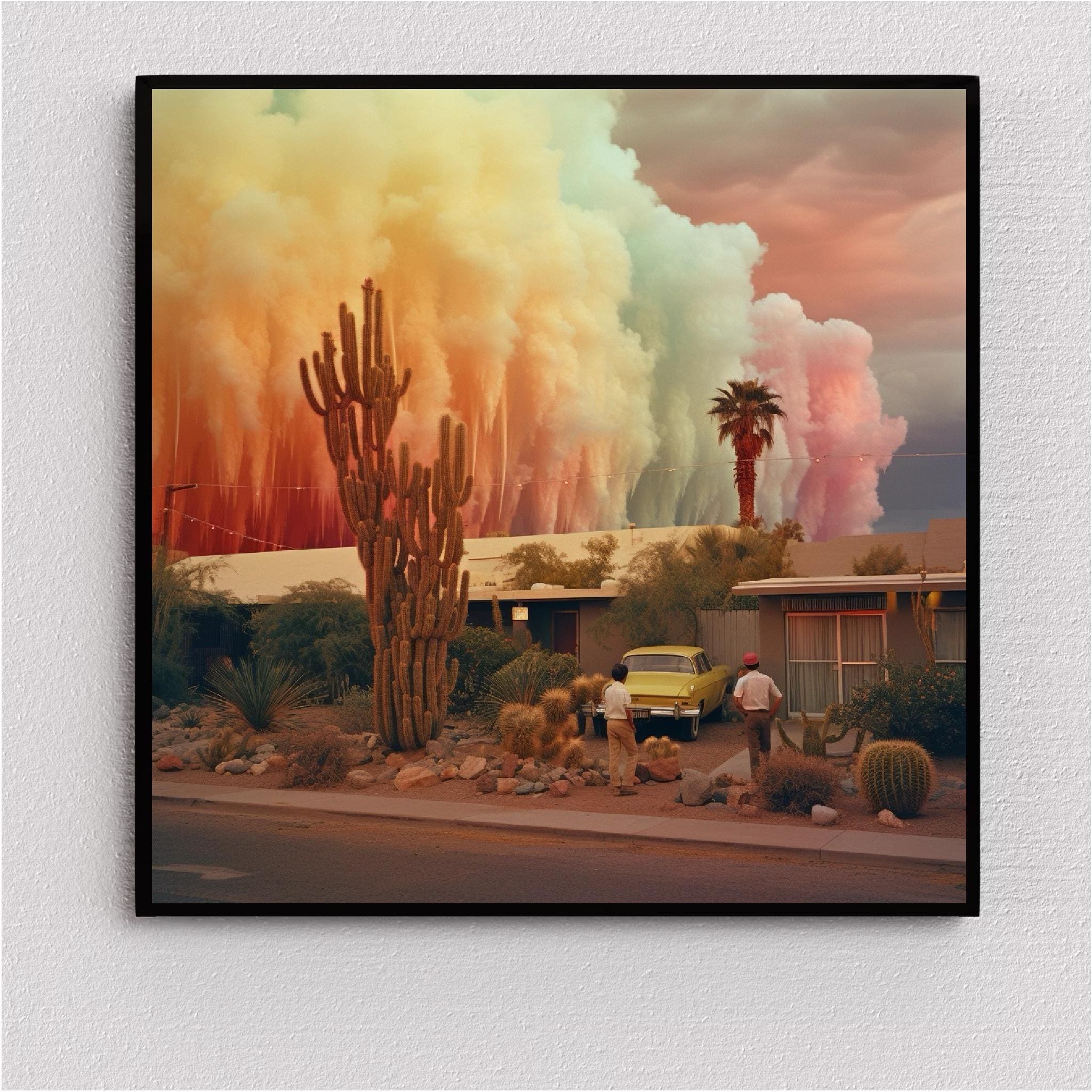 Rainbow Desert Storm Printable Art Print - Colourful Desert Wall Decor ...