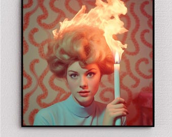Dein Freitag ist mein Montag - Semi-Gloss - Retro 1960s Surreal Kunstdruck