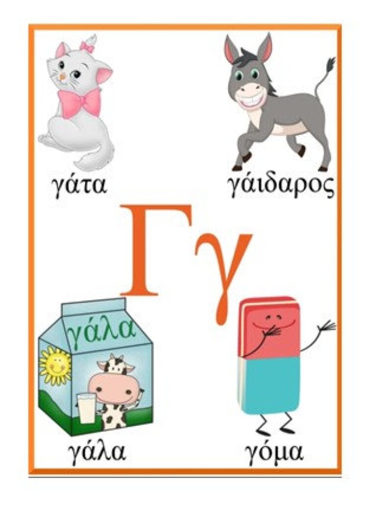 Flash Cards Greek Alphabet Educational Cards Greek Letters Learning