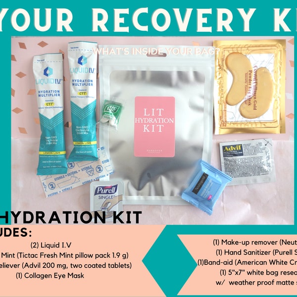 Lit Bachelorette Hangover Kit| Survival Kits | Wecome Kit | Wedding Day Bag Insert | Wedding Favor
