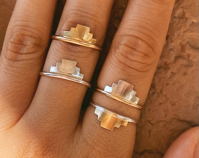 Westlicher Ring in Gold und Silber, Western Ringe für Männer und Frauen, Boho, Minimalist, Zart, Zierlich