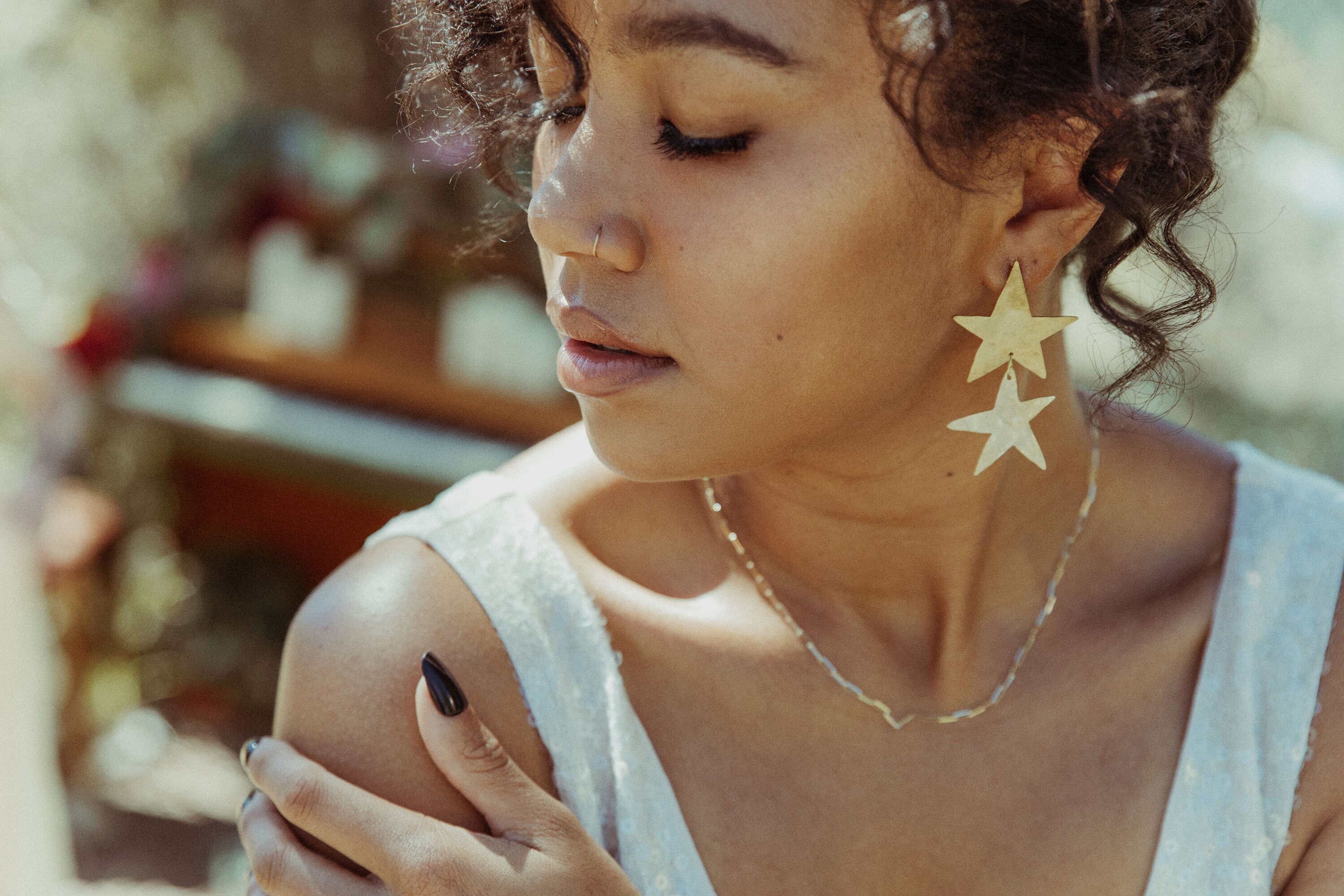 Starry Night Earrings In Brass (Gold) & Sterling Silver, Moon and Star Mismatch Earrings, Holiday Party Ideas, New Years Fashion