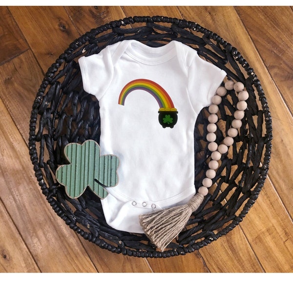 Pot of gold Rainbow St. Patrick's Day Baby Onesie® | Baby Onesie® | Baby Gift | Pot of Gold | Baby Shower Gift | Rainbow baby | Irish Luck |