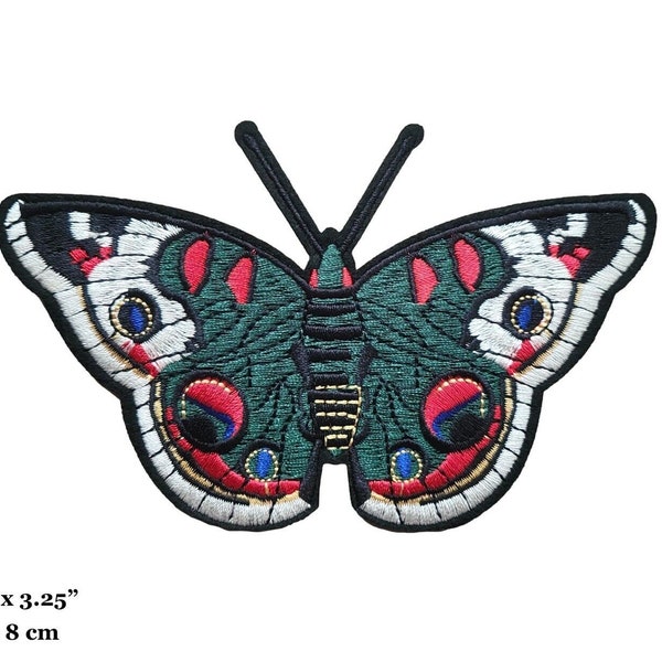 Moth Insect Spread Colorful Butterfly Embroidered Iron On Patch