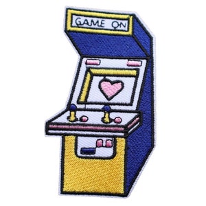 Vintage Arcade Game Machine Game On Embroidered Iron On Patch