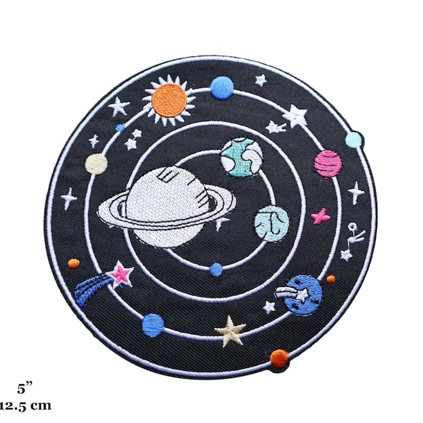 The Solar System Earth Sun Planets Space Universe Embroidered Iron On Patch