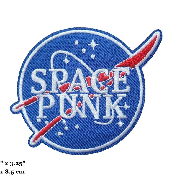 Parche bordado para planchar con símbolo de astronauta y Astronomía con logotipo Punk espacial