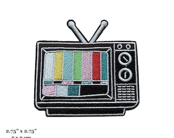 Retro TV With Antenna Vintage Old School Embroidered Iron On Patch