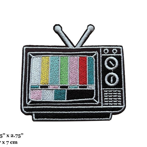 Retro TV With Antenna Vintage Old School Embroidered Iron On Patch