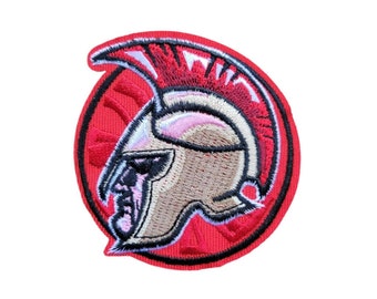 Roman Soldier Shield Sword Armor Face Red Logo Embroidered Iron On Patch