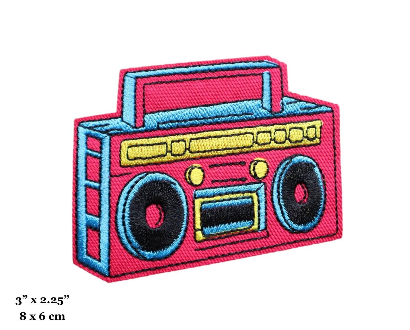 Boombox Vintage Retro Hip Hop Music Embroidered Iron On Patch