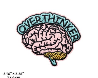 Overthinker Brain Mental Awareness Punk Embroidered Iron On Patch