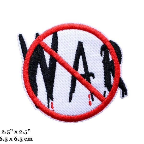No War Stop War Sign Symbol Peace Love Red Black Embroidered Iron On Patch