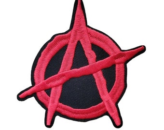 Anarchists Anarchy A Symbol Red Black Logo Embroidered Iron On Patch