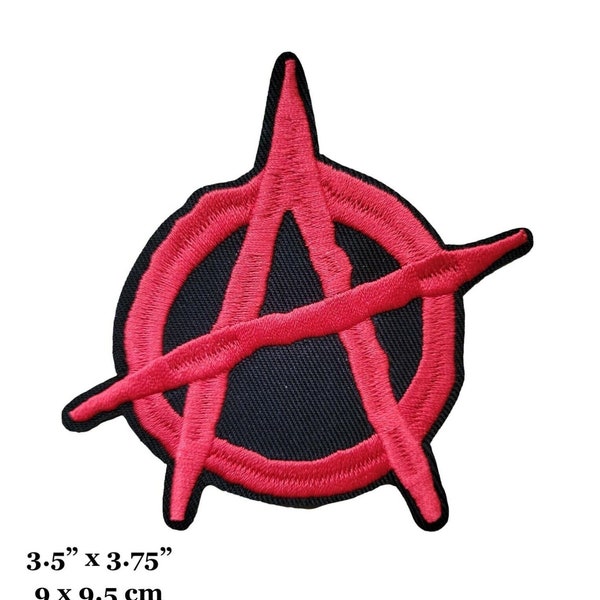 Anarchists Anarchy A Symbol Red Black Logo Embroidered Iron On Patch