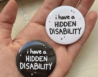 Simple Hidden Disability Pins Soft Pastel Colors Autism ADHD