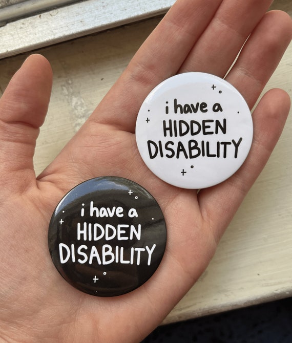 Simple Hidden Disability Pins Soft Pastel Colors Autism ADHD
