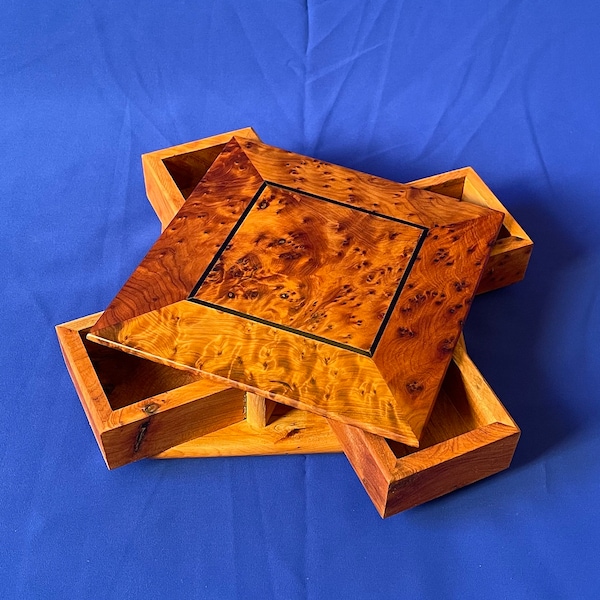 Secret Wooden lock box, Jewellery Box Of Thuya Wood, , Handmade Thuya Wooden Box