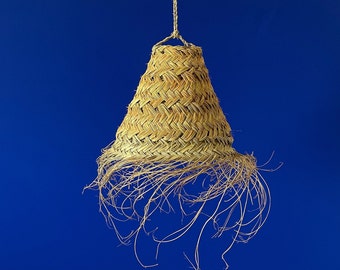 wicker lampshade - wicker pendant light - Natural woven rattan lampshade