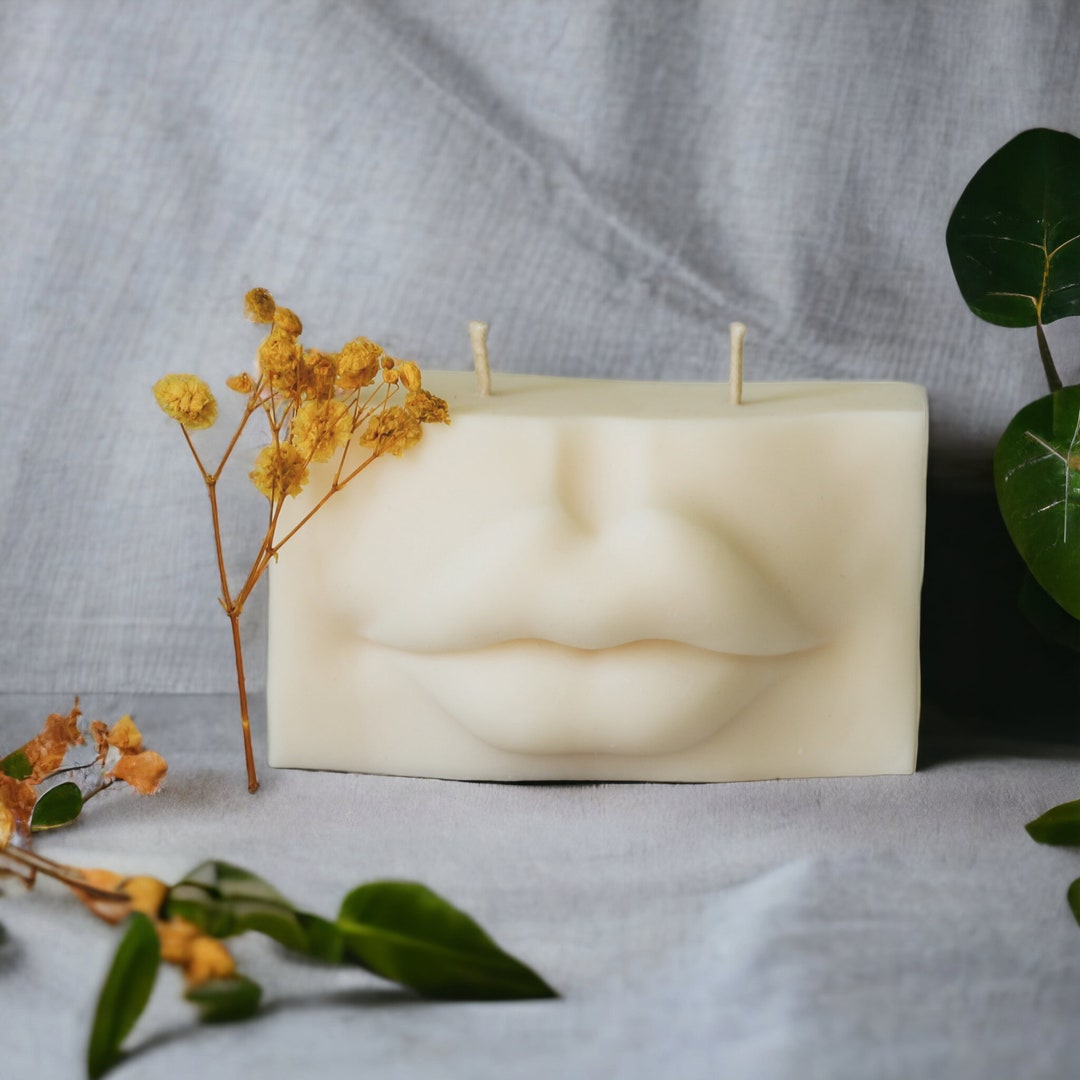 Sculptural Soy Wax Candle lips Etsy