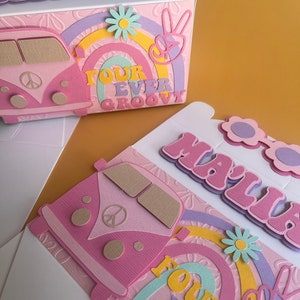 Groovy Gable Geschenkbox: Retro Geburtstagsdekoration
