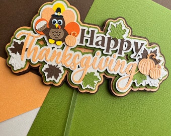 Thanksgiving Cake Topper, Turkey Cake Topper, Thanksgiving Party Decor, Thanksgiving Dinner, Friendsgiving