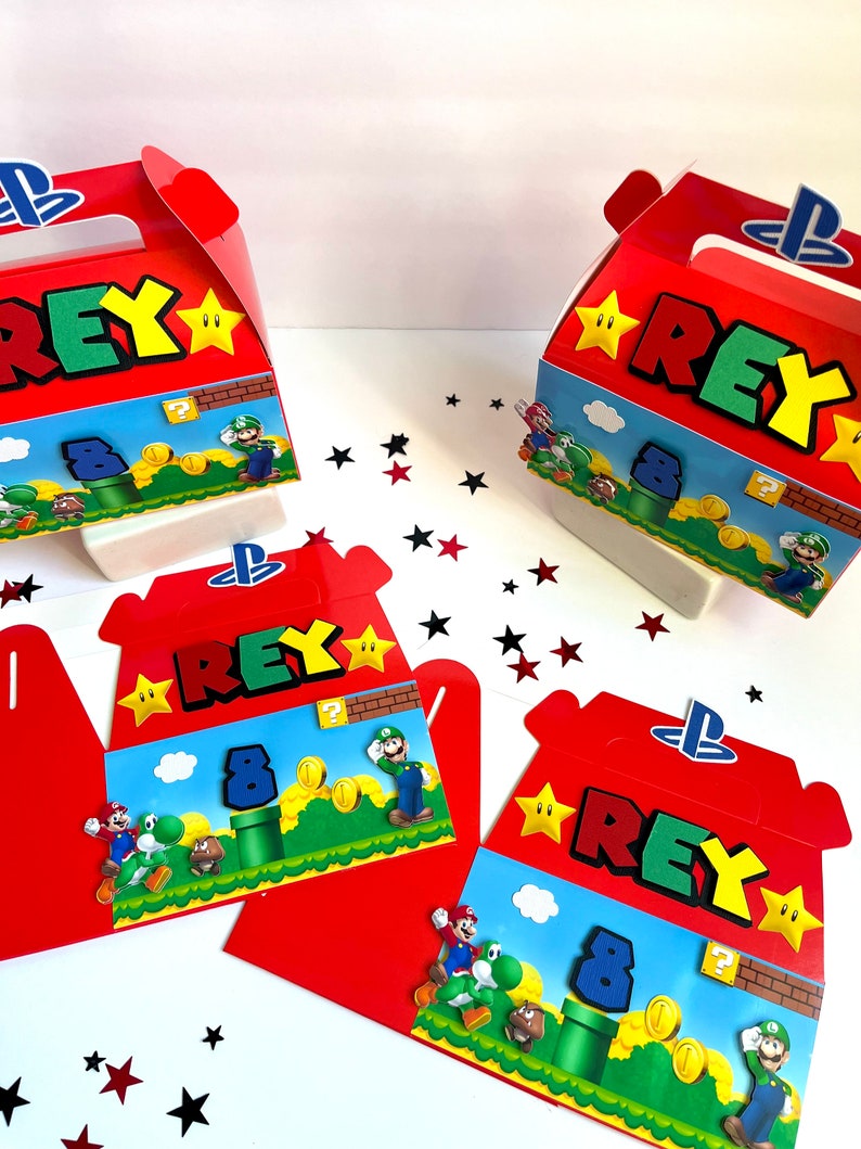 Super Mario Box Mario Bros Box Super Mario Birthday Mario - Etsy