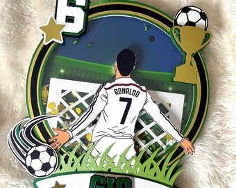Adorno para tarta de fútbol, decoración para fiesta de cumpleaños de fútbol