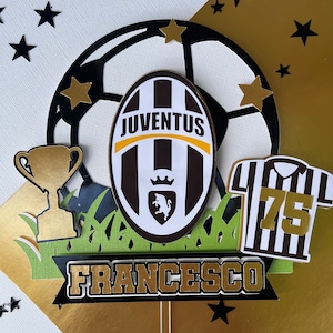 Juventus Cake Topper, Soccer Cake Topper, Juventus Birthday, Juventus Birthday Decor, Soccer Birthday, Soccer Party, Juventus Party
