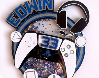 Video Game Cake Topper: Gamer Birthday Party Decoration