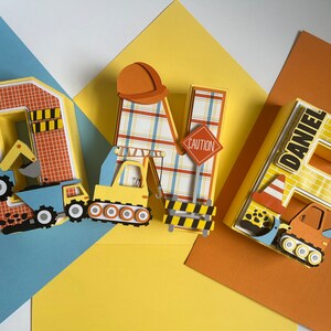 Letras de construcción, cumpleaños de construcción, decoración de fiesta de construcción de cumpleaños en construcción, cumpleaños de camión, fiesta de construcción,