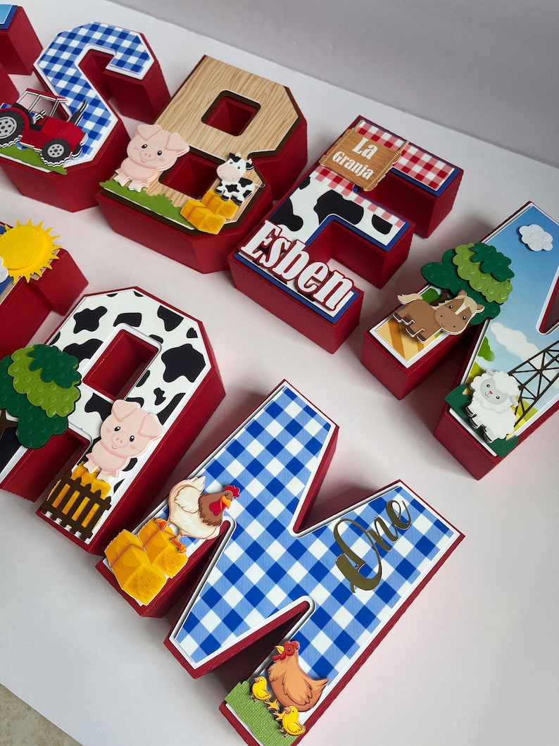 Barnyard Lettering Farm 3D Letters: Barnyard Birthday Party Decor - Etsy