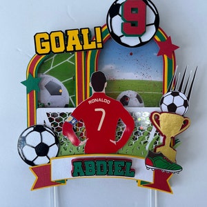 Soccer Cake Topper, Cristiano Ronaldo Cake Topper, Futbol Cake Topper, Portugal, Soccer Birthday, Soccer Birthday Decor, Soccer Party