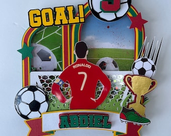 Adorno para tarta de fútbol, decoración para fiesta de cumpleaños de fútbol