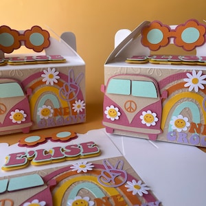 Groovy Party Favor, Groovy Gable Box, Groovy Birthday, Groovy Party, Groovy Birthday Theme, Groovy Birthday Decor, Groovy Birthday Party Box