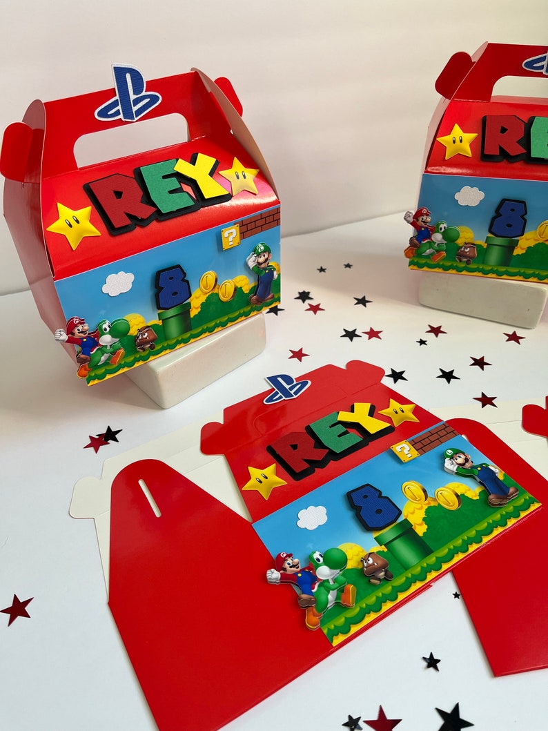 Super Mario Box Mario Bros Box Super Mario Birthday Mario - Etsy