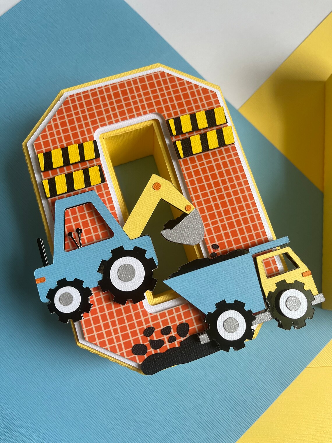 Construction 3D Letter Construction Birthday Construction Etsy