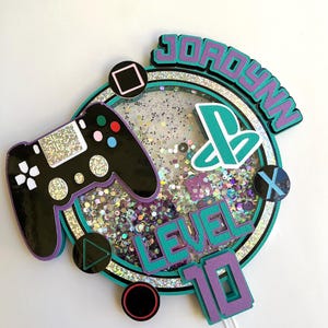 Girl Gamer Cake Topper, Gaming Cake Topper, Video Game Birthday, Girl Gaming Birthday Party, Video Game Girl Birthday Decor, Video Game Girl
