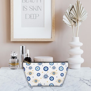 Evil Eye Accessory Makeup Bag, Evil Eye Travel Bag, Evil Eye Pencil Case, Evil Eye Pouch, Evil Eye Bag, Evil Eye Gift, Gift for Her
