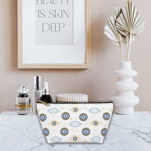 Evil Eye Accessory Makeup Bag, Evil Eye Travel Bag, Evil Eye Pencil Case, Evil Eye Pouch, Evil Eye Bag, Evil Eye Gift, Gift for Her