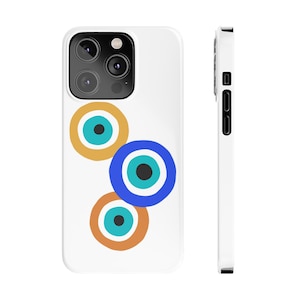 Evil Eye Slim Phone Case, iPhone 14 Case, iPhone 13 Case, iPhone 12 Case, Evil Eye iPhone Case, Evil Eye Case Gift, Evil Eye Protection Case