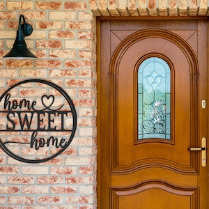 Home Sweet Home Metal Wall Art, Housewarming Gift, Christmas Gift, Holiday Gift, Wedding Gift, Home Gift, Outdoor Wall Art, House Sign Gift
