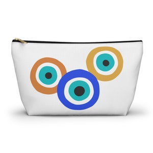 Evil Eye Accessory Makeup Pouch, Evil Eye Travel Gift, Evil Eye Protection Bag, Greek Turkish Evil Eye, Fashion Evil Eye Pouch