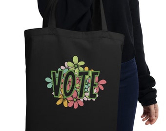 Vote Tote, Eco Tote Bag, Reutilizableable Grocery Bag, Produce Bag, Library Bag, Aesthetic Tote Bag